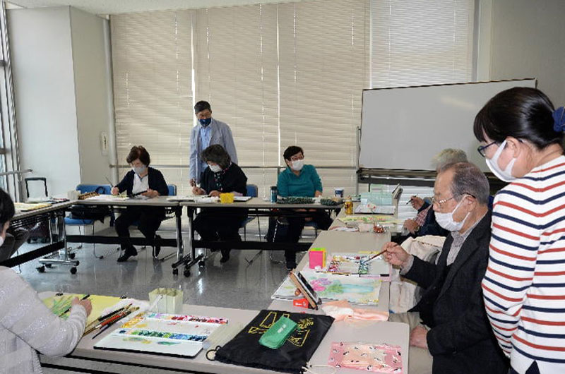 保坂先生・ヨガ・水彩画