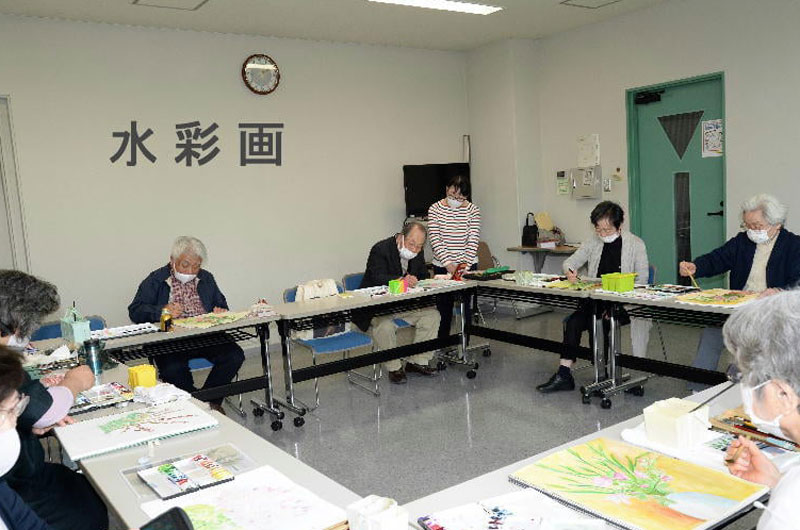 保坂先生・ヨガ・水彩画